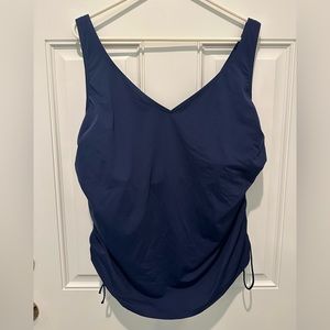 Lands’ End Deep Sea Navy Blue Tankini Swim Top, Plus Size 22W